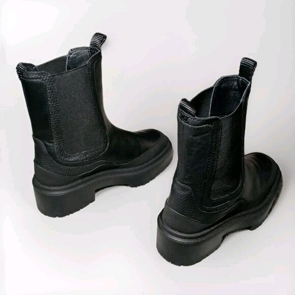 Sam Edelman Lulia Black Chunky Heel Rounded Toe Pull On Sz 5 Chelsea Ankle Boots - Picture 5 of 16